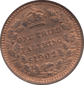 1902 ONE THIRD FARTHING ( UNC ) 4 - One Third Farthing - Cambridgeshire Coins