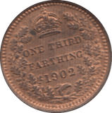 1902 ONE THIRD FARTHING ( UNC ) 4 - One Third Farthing - Cambridgeshire Coins