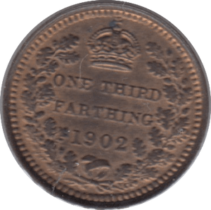 1902 ONE THIRD FARTHING ( UNC ) - One Third Farthing - Cambridgeshire Coins