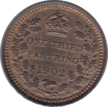 1902 ONE THIRD FARTHING ( UNC ) - One Third Farthing - Cambridgeshire Coins