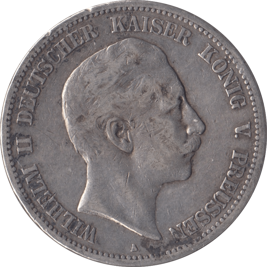 1902 SILVER 5 MARK GERMANY - SILVER WORLD COINS - Cambridgeshire Coins
