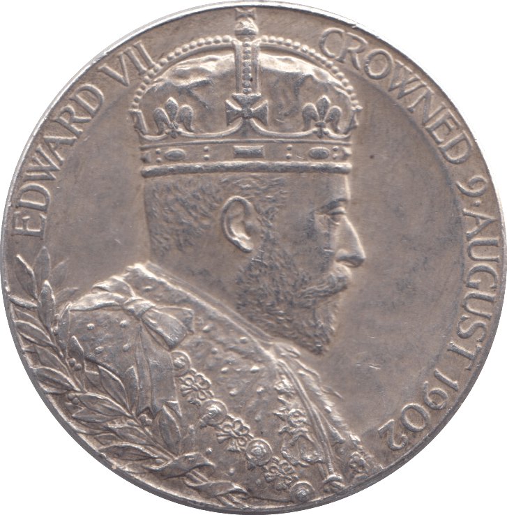 1902 SILVER CORONATION KING EDWARD VII QUEEN ALEXANDRA MEDALLION - MEDALS & MEDALLIONS - Cambridgeshire Coins