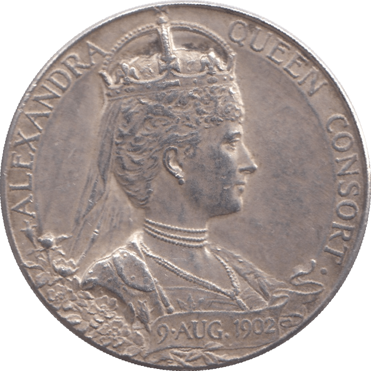 1902 SILVER CORONATION KING EDWARD VII QUEEN ALEXANDRA MEDALLION - MEDALS & MEDALLIONS - Cambridgeshire Coins