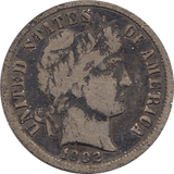 1902 SILVER DIME USA - SILVER WORLD COINS - Cambridgeshire Coins