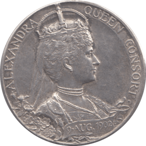 1902 SILVER EDWARD VII ALEXANDRA MEDALLION - MEDALLIONS - Cambridgeshire Coins