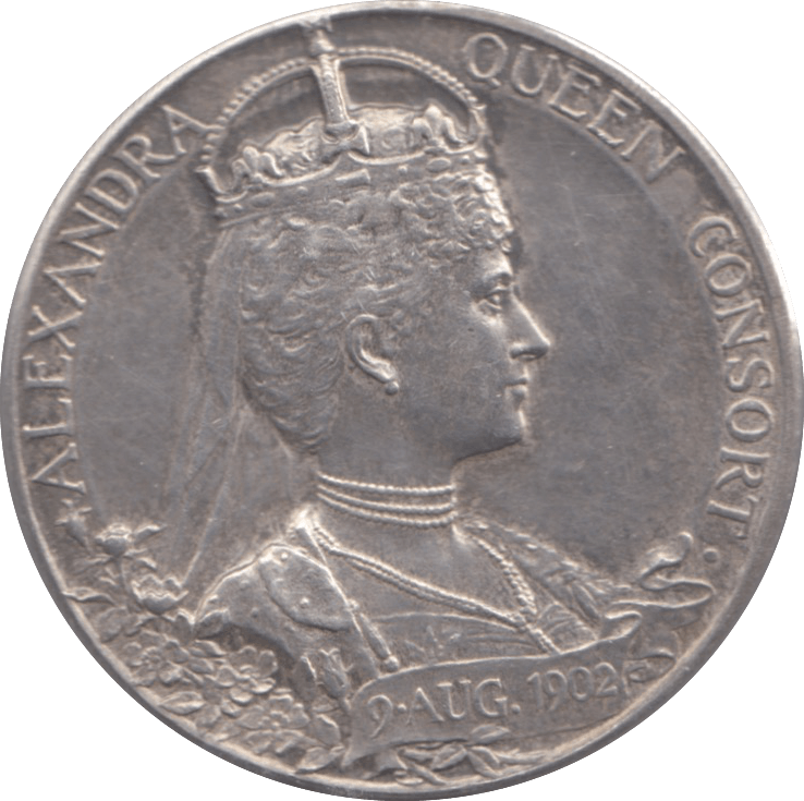 1902 SILVER EDWARD VII ALEXANDRA MEDALLION - MEDALLIONS - Cambridgeshire Coins