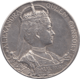 1902 SILVER EDWARD VII ALEXANDRA MEDALLION - MEDALLIONS - Cambridgeshire Coins