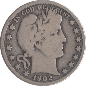 1902 SILVER HALF DOLLAR USA SAN FRANCISCO - SILVER WORLD COINS - Cambridgeshire Coins