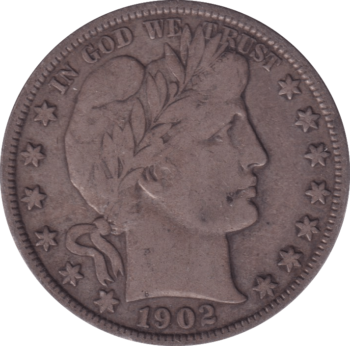 1902 SILVER HALF DOLLAR USA - SILVER WORLD COINS - Cambridgeshire Coins