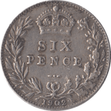 1902 SIXPENCE ( VF ) - Sixpence - Cambridgeshire Coins