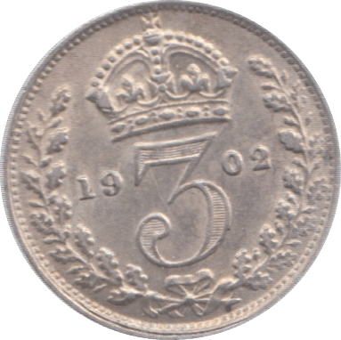 1902 THREEPENCE ( EF ) 23 - Threepence - Cambridgeshire Coins