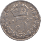 1902 THREEPENCE ( FINE ) - Threepence - Cambridgeshire Coins