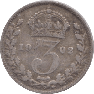1902 THREEPENCE ( FINE ) - Threepence - Cambridgeshire Coins