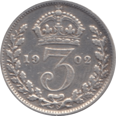1902 THREEPENCE ( VF ) 1 - Threepence - Cambridgeshire Coins