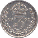1902 THREEPENCE ( VF ) 1 - Threepence - Cambridgeshire Coins