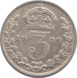1902 THREEPENCE ( VF ) - Threepence - Cambridgeshire Coins