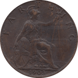 1903 FARTHING ( AUNC ) 5 - Farthing - Cambridgeshire Coins