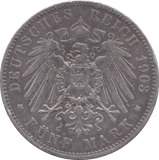 1903 GERMAN STATES SILVER FIVE MARKS - WORLD COINS - Cambridgeshire Coins