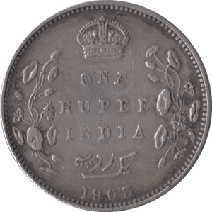 1903 INDIAN SILVER ONE RUPEE - SILVER WORLD COINS - Cambridgeshire Coins