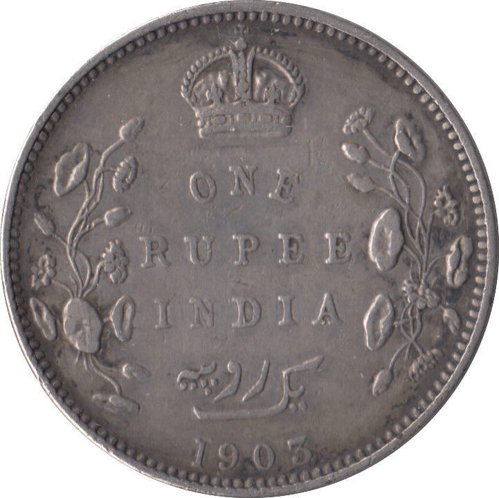 1903 INDIAN SILVER ONE RUPEE - SILVER WORLD COINS - Cambridgeshire Coins