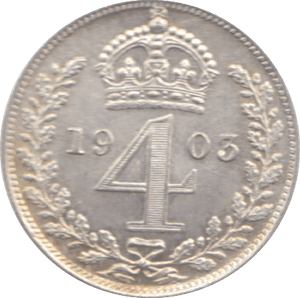 1903 MAUNDY FOURPENCE ( BU ) - Maundy Coins - Cambridgeshire Coins