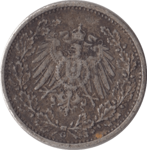 1903 SILVER 1/2 MARK GERMANY - SILVER WORLD COINS - Cambridgeshire Coins