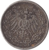 1903 SILVER 1/2 MARK GERMANY - SILVER WORLD COINS - Cambridgeshire Coins