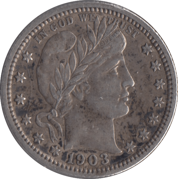 1903 SILVER 1/4 DOLLAR USA - SILVER WORLD COINS - Cambridgeshire Coins