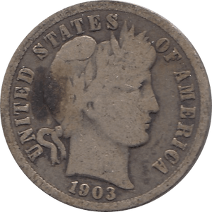 1903 SILVER DIME USA - SILVER WORLD COINS - Cambridgeshire Coins