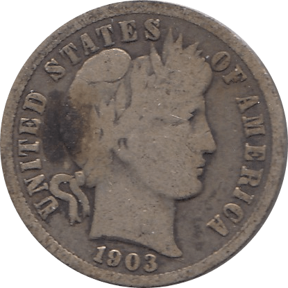 1903 SILVER DIME USA - SILVER WORLD COINS - Cambridgeshire Coins