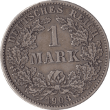 1903 SILVER ONE MARK GERMANY - SILVER WORLD COINS - Cambridgeshire Coins