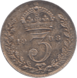 1903 THREEPENCE ( EF ) 23 - Threepence - Cambridgeshire Coins