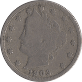1903 USA FIVE CENTS - WORLD COINS - Cambridgeshire Coins