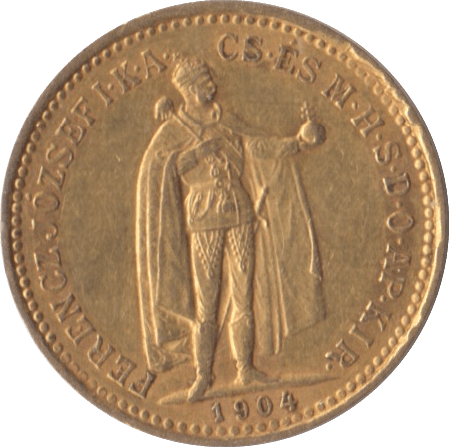 1904 GOLD 10 KORONA HUNGARY - Gold World Coins - Cambridgeshire Coins