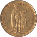 1904 GOLD 10 KORONA HUNGARY - Gold World Coins - Cambridgeshire Coins