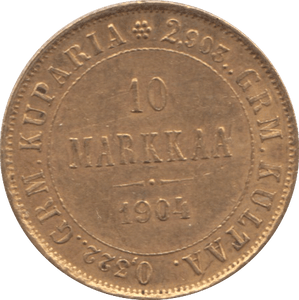 1904 GOLD 10 MARKKAA REF C FINLAND - Gold World Coins - Cambridgeshire Coins