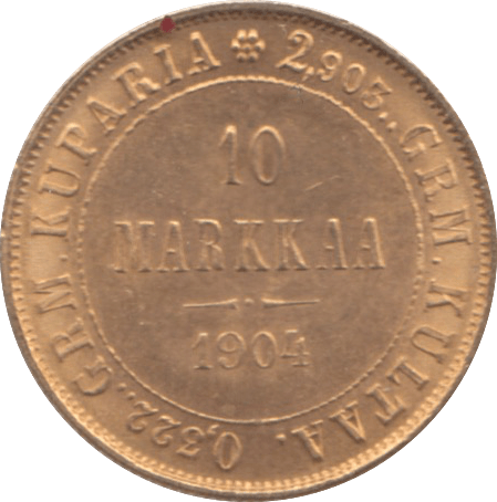 1904 GOLD 10 MARKKAA ( VF ) REF A FINNISH - Gold World Coins - Cambridgeshire Coins