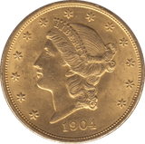 1904 GOLD $20 DOLLAR USA - Gold World Coins - Cambridgeshire Coins