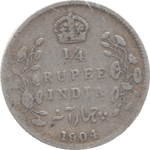 1904 INDIA SILVER 1/4 RUPEE - WORLD COINS - Cambridgeshire Coins
