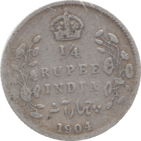1904 INDIA SILVER 1/4 RUPEE - WORLD COINS - Cambridgeshire Coins
