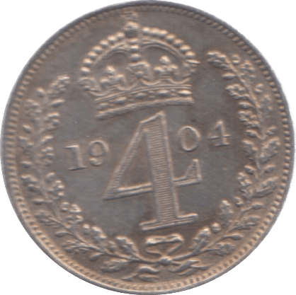 1904 MAUNDY FOURPENCE ( AUNC ) - Maundy Coins - Cambridgeshire Coins