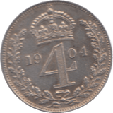 1904 MAUNDY FOURPENCE ( AUNC ) - Maundy Coins - Cambridgeshire Coins