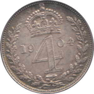 1904 MAUNDY FOURPENCE ( AUNC ) - Maundy Coins - Cambridgeshire Coins