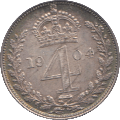 1904 MAUNDY FOURPENCE ( AUNC ) - Maundy Coins - Cambridgeshire Coins