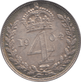1904 MAUNDY FOURPENCE ( AUNC ) - Maundy Coins - Cambridgeshire Coins