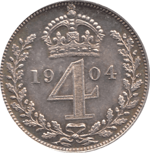 1904 MAUNDY FOURPENCE ( EF ) - Maundy Coins - Cambridgeshire Coins