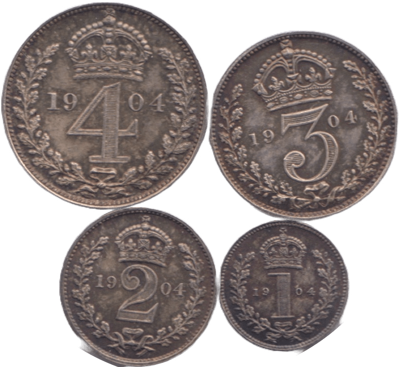 1904 MAUNDY SET EDWARD VII Maundy Set Cambridgeshire Coins Cambridgeshire Coins