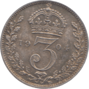 1904 MAUNDY THREEPENCE ( AUNC ) 23 - Maundy Coins - Cambridgeshire Coins
