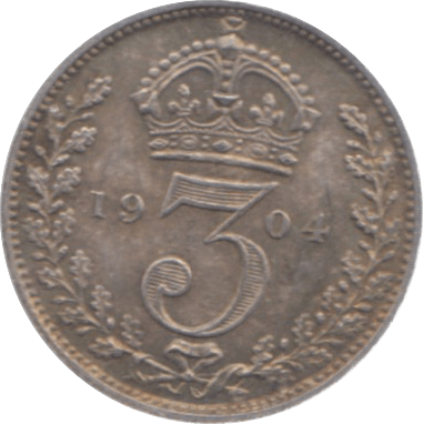 1904 MAUNDY THREEPENCE ( AUNC ) 23 - Maundy Coins - Cambridgeshire Coins