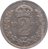 1904 MAUNDY TWOPENCE ( AUNC ) - Maundy Coins - Cambridgeshire Coins